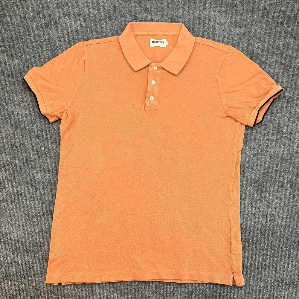 Taylor Stitch Polo Shirt Men's Size 38 Cotton Short‎ Sleeve Casual Top Orange